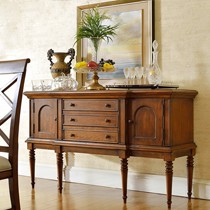 卫诗理进口橡胶木雕花餐边柜,双门复古储物碗柜,型号: 19109H3