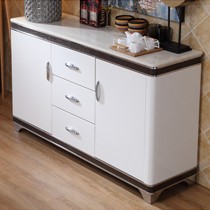 布雷尔白色方形双门餐边柜,人造板大理石烤漆茶水碗柜,型号:FCBG0006