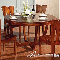 百谷品牌现代中式柚木餐桌,高端私人定制圆桌,卓越品质,成功人士专享,型号S41