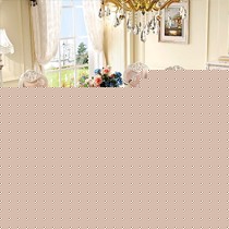 和购法式风情优雅餐桌椅组合,大理石实木描金雕花餐桌,型号: 636