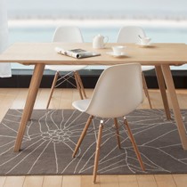 及木YZ007实木椅脚餐椅,现代简约弧面椅背椅面椅子,玻璃钢时尚餐椅