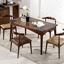 优粤牌组装型拼石面餐桌,全实木休闲典雅餐桌椅,型号:9018