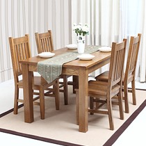 源氏木语原木色纯天然橡木餐桌,纯美健康餐厅美好伴侣美式长桌