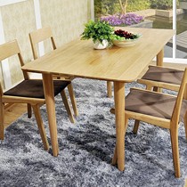 永益饰佳纯白橡木日式餐桌组合,简约时尚质感丰足长桌,货号RS401