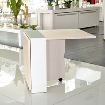 现代简约曲美折叠餐桌,环保储物组装餐台,带滑轮板式2005DT6餐桌