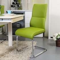 可好家具无扶手餐椅,绿色皮艺餐椅,不锈钢靠背椅型号: KH8837