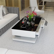 亚的现代简约钢化玻璃茶几,原创设计多功能茶几,型号CJ008