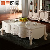 雅舍风情003欧式客厅茶几,法式风情实木茶桌,奢华典雅