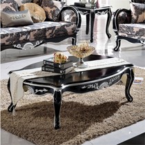 卡琪朵典雅实木手工雕花茶几,新古典大气奢华描银茶几,型号sj04