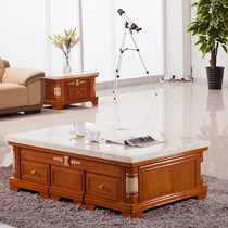 浩迈嘉多款式大理石中式茶几,油漆工艺品质奢华全橡木茶几,货号HMJ-018