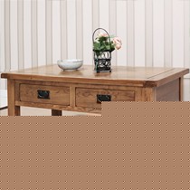 源氏Y0141天然橡木抽屉式茶几,美式仿古色茶台,清新实用小方桌