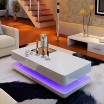 一米爱LED创意茶几,时尚钢琴烤漆客厅茶桌,型号: L130现代简约白色茶几