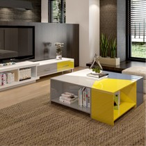 布雷尔彩色长方形茶几组合,实木烤漆伸缩储物电视柜,型号:FDSG8630