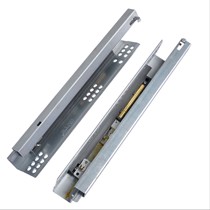 固特缓冲托底2节抽屉轨道,铜芯阻尼器滚珠滑轨,镀锌冷轧钢轨道