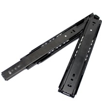 Hettich/海蒂诗3节抽屉轨道,烤漆钢珠黑色滑轨,托底承重45kg轨道