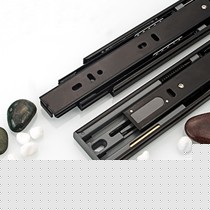 三节橱柜静音滑轨抽屉轨道,不锈钢滚珠抽屉轨道,嘉庞加厚抽屉轨道