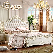 欧式1.8米双人实木床,拉菲曼尼法式老工匠实木床,优质真皮,公主风格,型号FA006