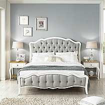 韩式实木床,韩式布艺床,明星法式公主床双人床,艺凯丝白色一米五床tcs011b