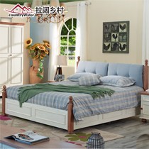 拉阔乡村1.5米1.8米地中海布艺大床,田园实木床,型号dc03
