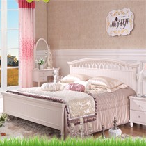 栀子花开品牌G306-01双人实木床,清新素雅韩式床,简洁田园风格