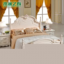 木澜之春田园1.5米描金公主床,BT922系列环保板式雕花双人床