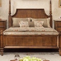 慕艺柏实木地中海风情床具,美式乡村卧室必备卧床,YE2631双人床
