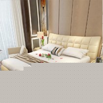 尚壹居简约时尚小户型床,现代真皮皮艺雅致1.8米床,型号:818