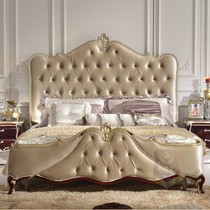 卡琪朵欧式古典双人床,香槟银工艺,实木软靠布艺床型号X01