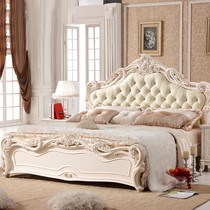 韩优佳欧式实木双人床,1.8*2.0米雕花卧床,X17储物收纳多功能床具