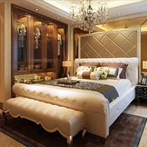 现代简约白色真皮床,一米爱1.8米双人床,型号B119优雅床婚床