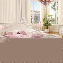 木桐居象牙白实木床,环保雕花双人床,橡木双人床型号: MTJ901C