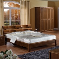 安惠家具中式实木床,1.8m环保双人主卧床,M1115乌金木色储物床