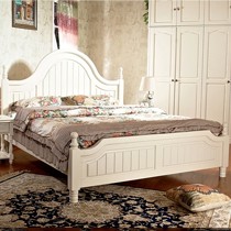 楠艺轩实木雕刻条纹双人床,QC04储物高箱卧房床,欧式纯白床具