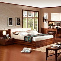 三木印象东南亚实木双人床,1.8米大容量储物高箱床,型号:88a103