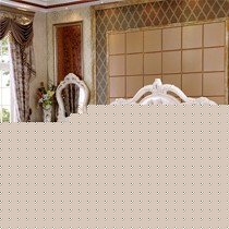 印象公馆描银雕花实木双人床,拉扣床头水晶公主床,型号: 9018