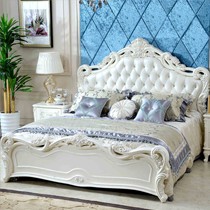 印象公馆1.8米气动高箱储物床,手工描银雕花双人床,3098皮艺软包拉扣双人床