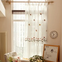 香芋谷色可爱田园创意窗纱,手工卡通毛线绣花窗帘,型号: A81