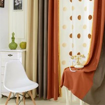 纯色棉麻美帘美居品牌布帘,穿杆式全遮光成品卧室纱帘,货号155窗帘