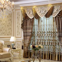欧曼蒂品牌欧式定制窗帘高贵复古,穿杆式绣花布帘,纱帘MD-9025货号