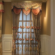 雅阁品牌全遮光绣花窗帘,欧式宫廷的高档窗帘,定制布料窗纱窗帘