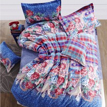 引潮棉质磨毛床品4件套,抽象几何图案套件,货号: 201401101246