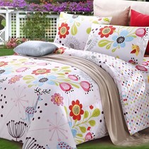 埃迪蒙托品牌纯棉四件套,自然清新植物花卉1.8米床上套件,货号184