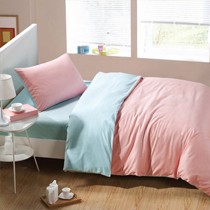 03004型号纯棉印花床上三件套,盛嘉祥简约时尚纯色床上套件