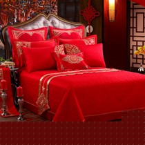 绣花夫人婚庆床上多件套,2米中式鎏金绣花床上套件,型号XH2126