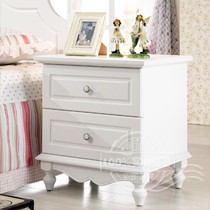 和购现代简约橡胶木白色床头柜,HG08型号实木组装储物床头柜