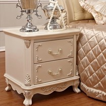 沃伦帝斯经典欧式橡木床头柜,描银雕花双抽实木柜,型号: 903#