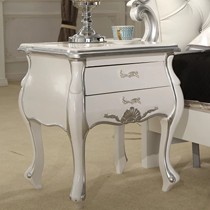 欧洲贵族风情艺术雕花床头柜,风飞扬CTG-01白色描银实木柜具