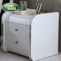 思茵美皮艺简约床头柜,S1型号双抽储物柜造型,美观与实用并具