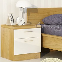 搭瓦屋品牌现代简约的板式床头柜,白色烤漆双层抽屉床边柜,型号DH-M69-11