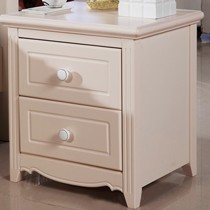 美凯华实木田园床头柜,ctg801荷花白组装床边柜,简易家居收纳柜子